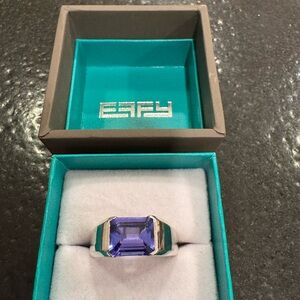 Etsy 4.75 tanzanite 14k white gold mens ring